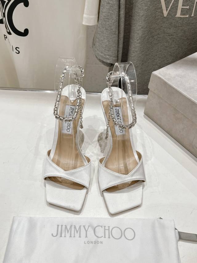 高版本出厂 Jimmy Choo*｜Jc 吉米周2024Ss新款简约高跟凉鞋高跟鞋 原版套楦，完美的线条，简约大气上脚显气质粗跟舒适百搭，还能拉长双腿显高显瘦显